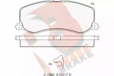 R BRAKE rb1001 -  Комплект тормозных колодок, дисковый тормоз